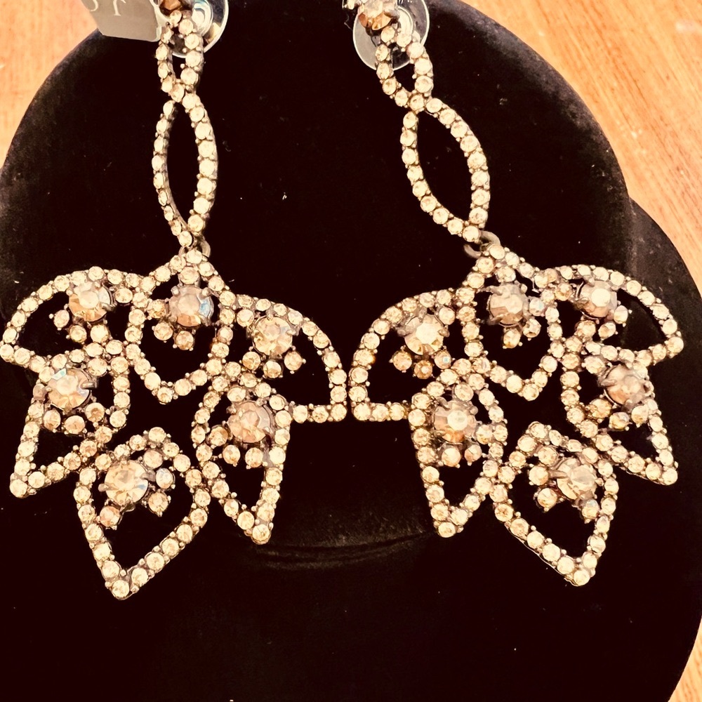 J Crew Crystal Chandelier Statement Earring New W/Bag/Box Wedding Bride-SeeVideo